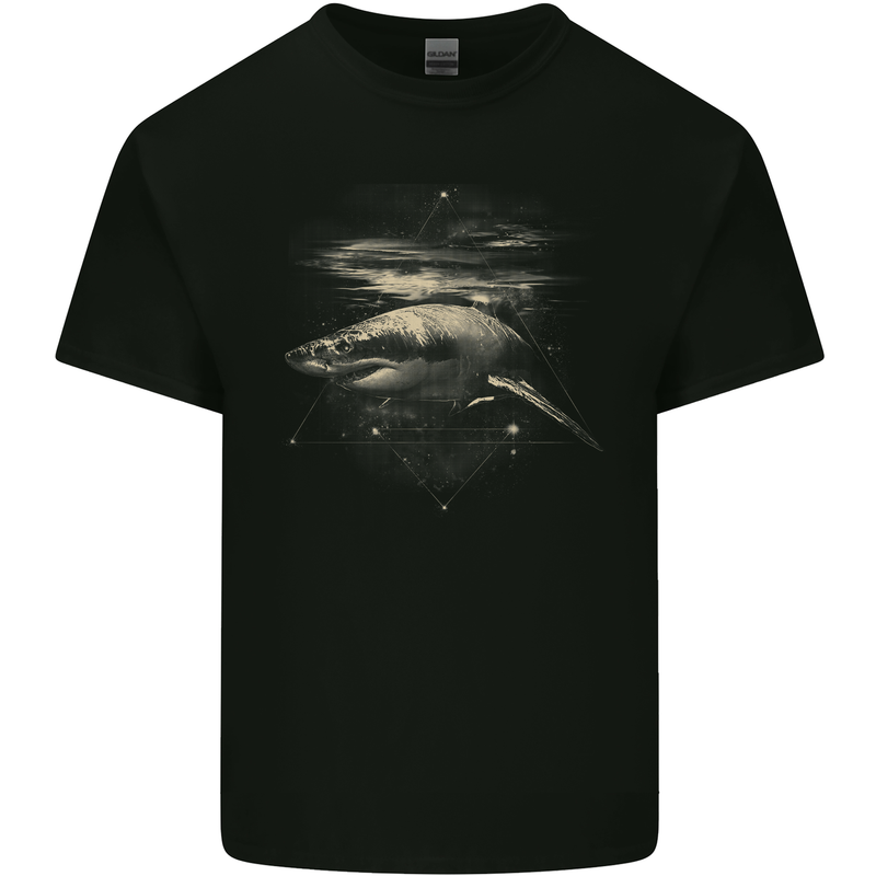 Great White Shark Scuba Diving Diver Mens Cotton T-Shirt Tee Top Black
