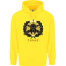 Greek Helmet Gym Training Top Spartan MMA Childrens Kids Hoodie Yellow