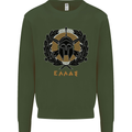 Greek Helmet Gym Training Top Spartan MMA Kids Sweatshirt Jumper Forest Green