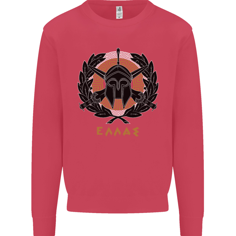 Greek Helmet Gym Training Top Spartan MMA Kids Sweatshirt Jumper Heliconia