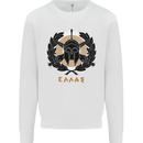 Greek Helmet Gym Training Top Spartan MMA Kids Sweatshirt Jumper White