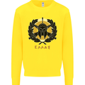 Greek Helmet Gym Training Top Spartan MMA Kids Sweatshirt Jumper Yellow
