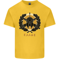 Greek Helmet Gym Training Top Spartan MMA Kids T-Shirt Childrens Yellow