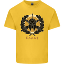 Greek Helmet Gym Training Top Spartan MMA Kids T-Shirt Childrens Yellow