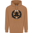 Greek Helmet Gym Training Top Spartan MMA Mens 80% Cotton Hoodie Caramel Latte
