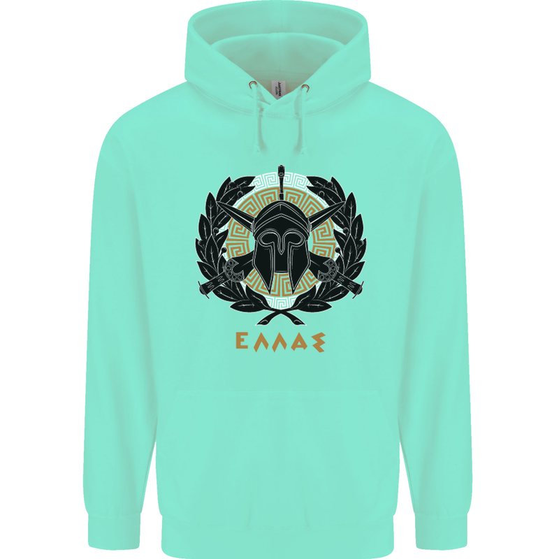 Greek Helmet Gym Training Top Spartan MMA Mens 80% Cotton Hoodie Peppermint
