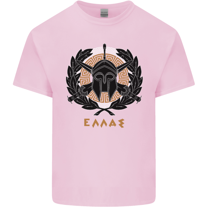 Greek Helmet Gym Training Top Spartan MMA Mens Cotton T-Shirt Tee Top Light Pink