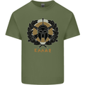 Greek Helmet Gym Training Top Spartan MMA Mens Cotton T-Shirt Tee Top Military Green