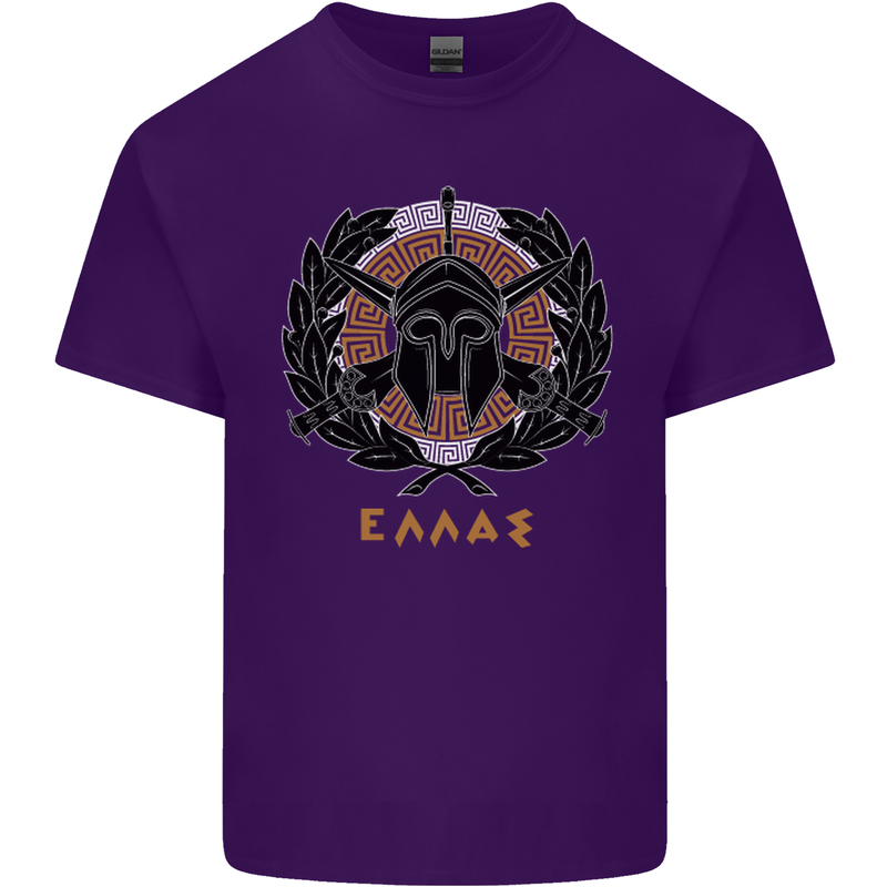 Greek Helmet Gym Training Top Spartan MMA Mens Cotton T-Shirt Tee Top Purple