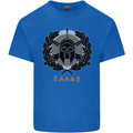 Greek Helmet Gym Training Top Spartan MMA Mens Cotton T-Shirt Tee Top Royal Blue