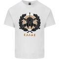 Greek Helmet Gym Training Top Spartan MMA Mens Cotton T-Shirt Tee Top White