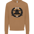 Greek Helmet Gym Training Top Spartan MMA Mens Sweatshirt Jumper Caramel Latte