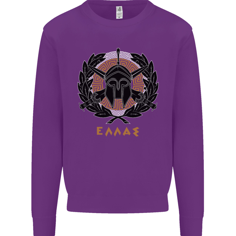 Greek Helmet Gym Training Top Spartan MMA Mens Sweatshirt Jumper Purple