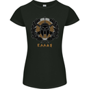 Greek Helmet Gym Training Top Spartan MMA Womens Petite Cut T-Shirt Black