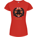 Greek Helmet Gym Training Top Spartan MMA Womens Petite Cut T-Shirt Red