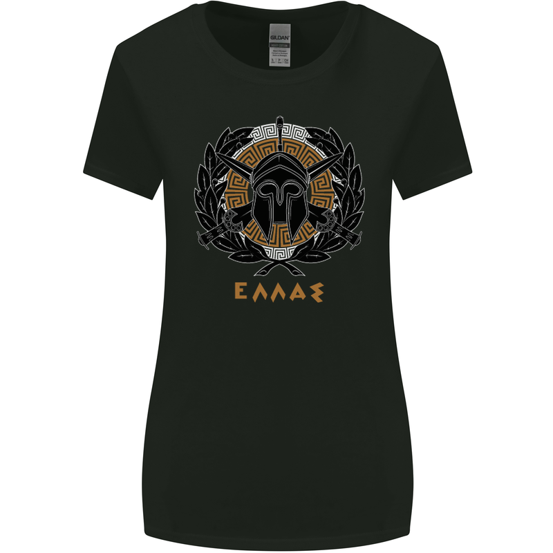 Greek Helmet Gym Training Top Spartan MMA Womens Wider Cut T-Shirt Black