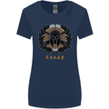 Greek Helmet Gym Training Top Spartan MMA Womens Wider Cut T-Shirt Navy Blue