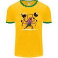 Octopus Gym Training Top Bodybuilding Mens Ringer T-Shirt FotL Gold/Green