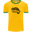 Chameleon Reinvent Yourself Mens White Ringer T-Shirt Gold/Green