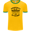30th Wedding Anniversary 30 Year Funny Wife Mens Ringer T-Shirt Gold/Green