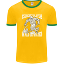 Ice Hockey Players Walk On Water Mens Ringer T-Shirt FotL Gold/Green
