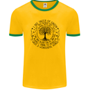 Trees What a Wonderful World Environment Mens Ringer T-Shirt FotL Gold/Green
