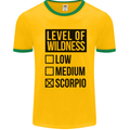 Levels of Wildness Scorpio Mens White Ringer T-Shirt Gold/Green