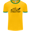 Evolution of a Scuba Diver Diving Funny Mens Ringer T-Shirt FotL Gold/Green