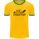Evolution of a Scuba Diver Diving Funny Mens Ringer T-Shirt FotL Gold/Green