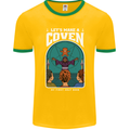 Lets Make a Coven Halloween Satanic Horror Mens Ringer T-Shirt FotL Gold/Green