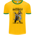 Not a Backrest Female Biker Motorcycle Mens Ringer T-Shirt Gold/Green