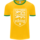 The Vikings Valknut Symbol Valhalla Lions Mens Ringer T-Shirt FotL Gold/Green