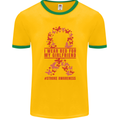 Wear Red For My Girlfriend Stroke Awareness Mens Ringer T-Shirt FotL Gold/Green