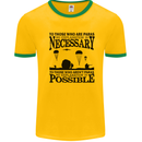 To Those The Parachute Regiment 1 2 3 Para Mens White Ringer T-Shirt Gold/Green