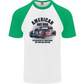 American Hot Rod Hotrod Enthusiast Car Mens S/S Baseball T-Shirt White/Green