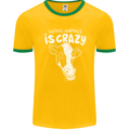 Eating Animals Is Crazy Vegetarian Vegan Mens Ringer T-Shirt FotL Gold/Green