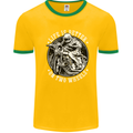 Life Is Better On Two Wheels Mens White Ringer T-Shirt Gold/Green