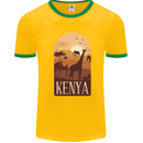 Kenya Safari Mens Ringer T-Shirt Gold/Green