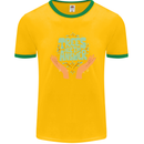 Trees Are the Answer Climate Change Mens Ringer T-Shirt Gold/Green