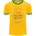 Super Awesome Dad Funny Fathers Day Mens Ringer T-Shirt FotL Gold/Green