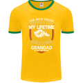 Grandad Is My Favourite Funny Fathers Day Mens Ringer T-Shirt FotL Gold/Green