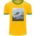 A Deep Sea Scuba Diver Diving Mens Ringer T-Shirt FotL Gold/Green