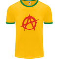 Anarchist Anarchism Logo Symbol Activist Mens Ringer T-Shirt FotL Gold/Green