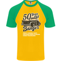 50 Year Old Banger Birthday 50th Year Old Mens S/S Baseball T-Shirt Gold/Green
