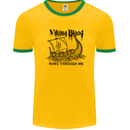 Viking Blood Runs Through Me Ship Sailing Mens Ringer T-Shirt Gold/Green