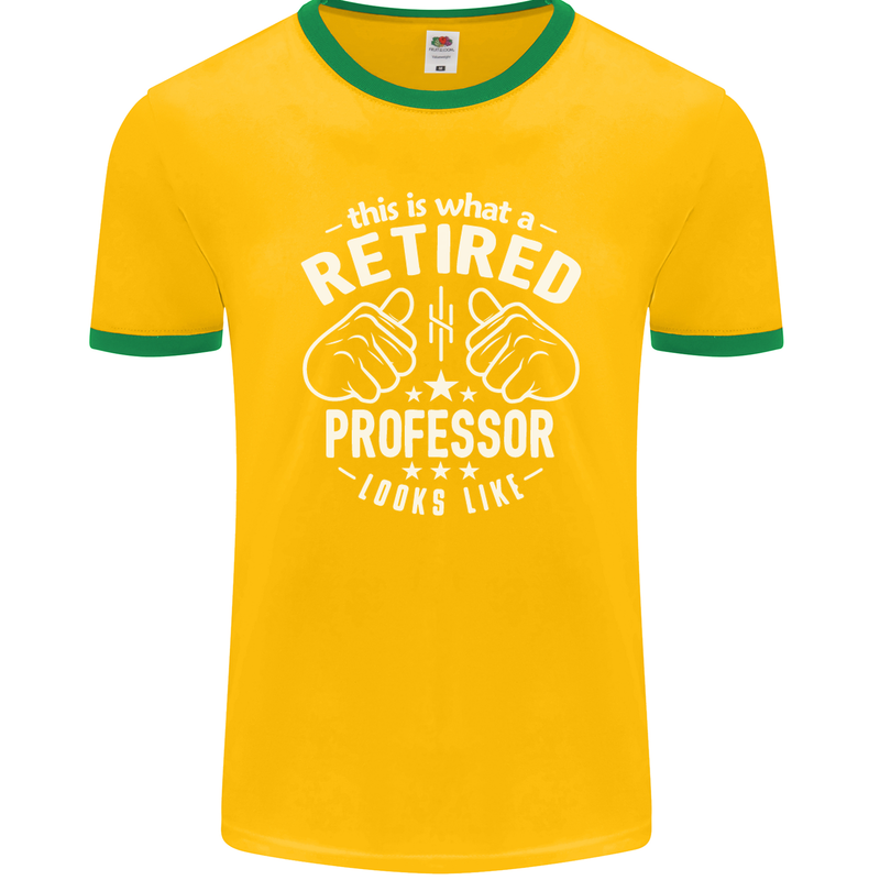 This Is What a Retired Professor Looks Like Mens Ringer T-Shirt FotL Gold/Green