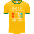 Good DJs Aren't Cheap Funny DJing Mens Ringer T-Shirt FotL Gold/Green