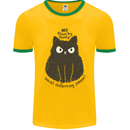 No Touchy Touchy Cat Mens Ringer T-Shirt FotL Gold/Green