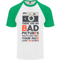 Photography Your Face Funny Photographer Mens S/S Baseball T-Shirt White/Green