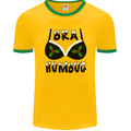 Bra Humbug Holly Funny Christmas Xmas Mens Ringer T-Shirt FotL Gold/Green